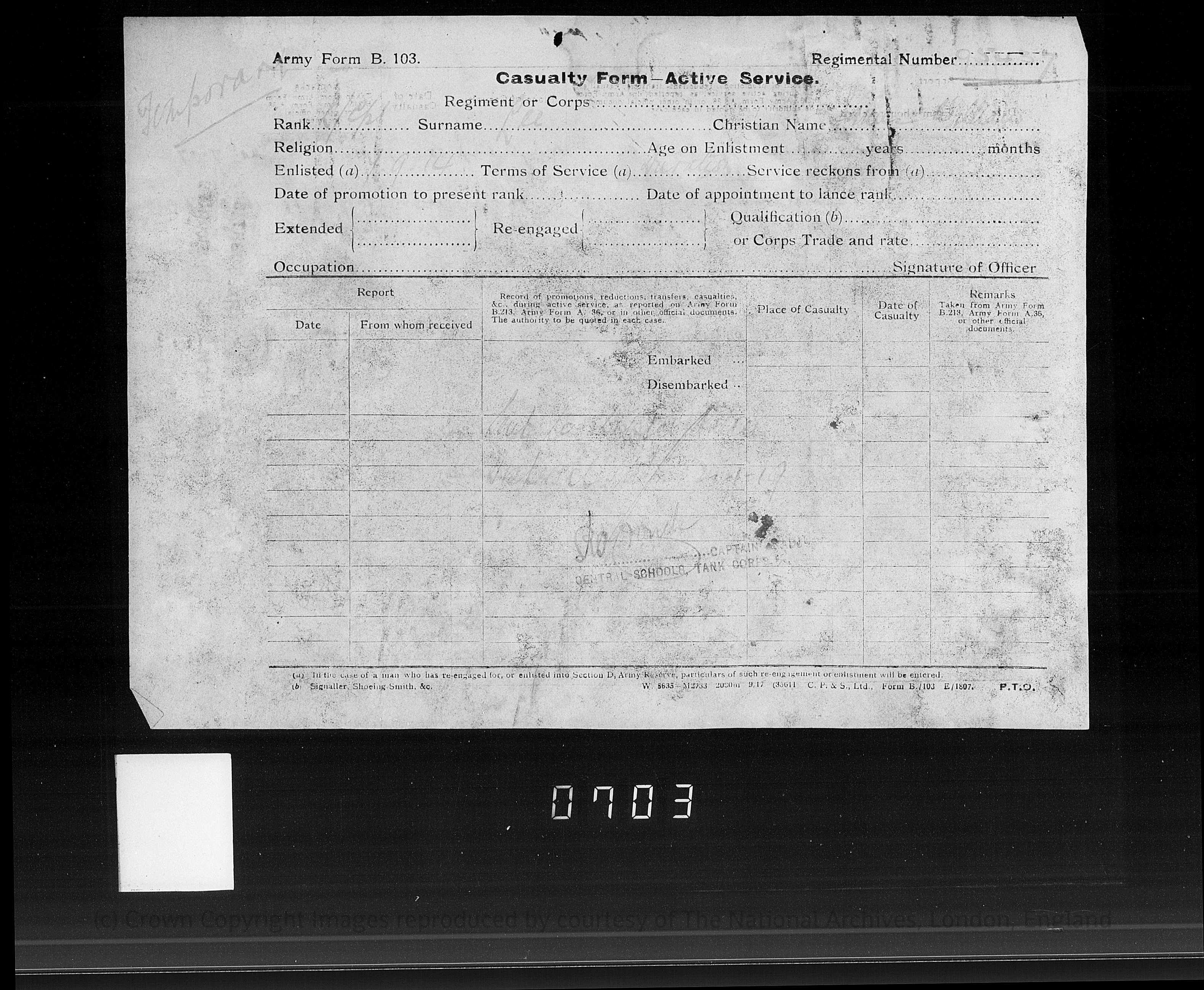 00705: casualty form