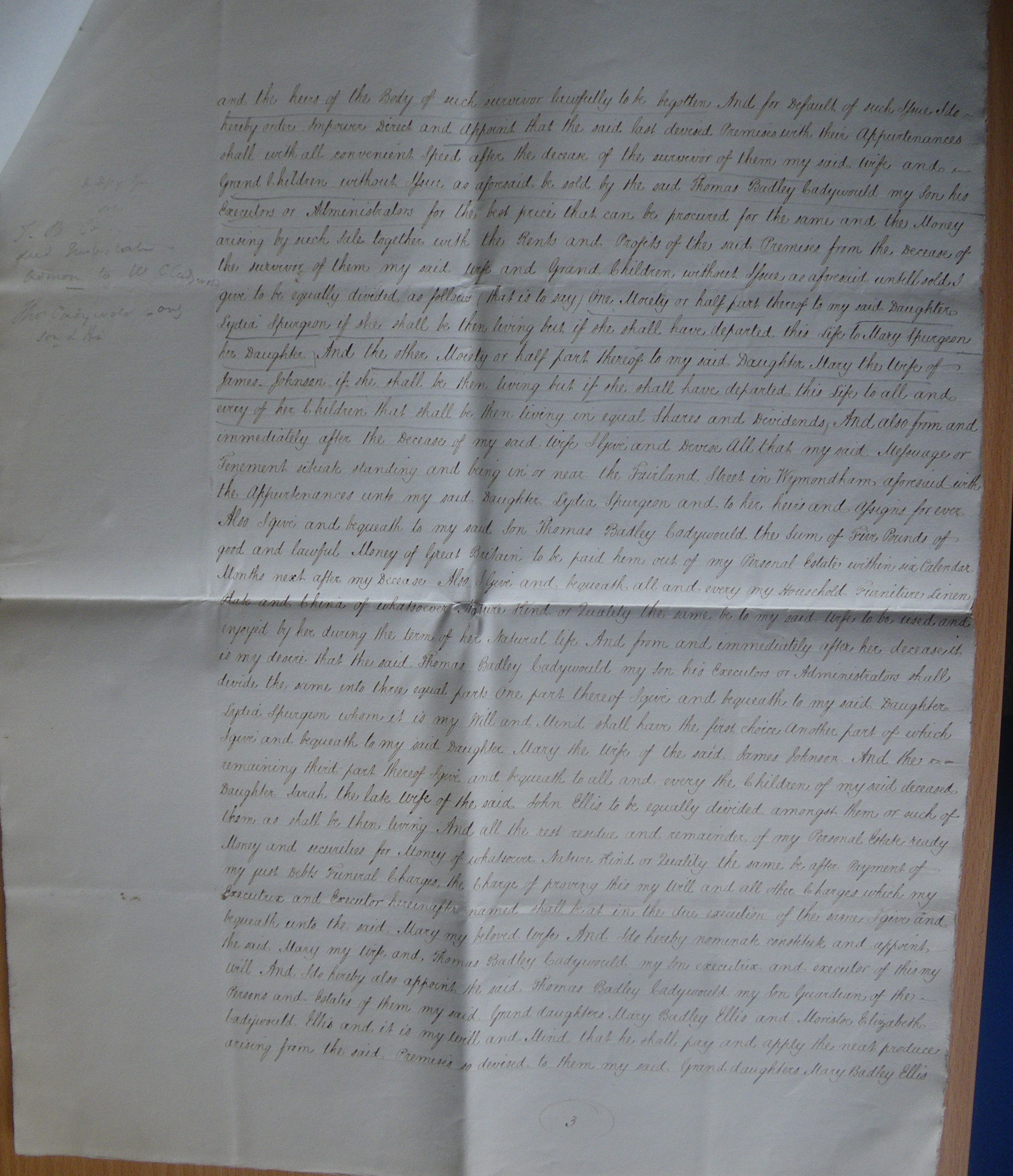 Comfitt's will (page 3)