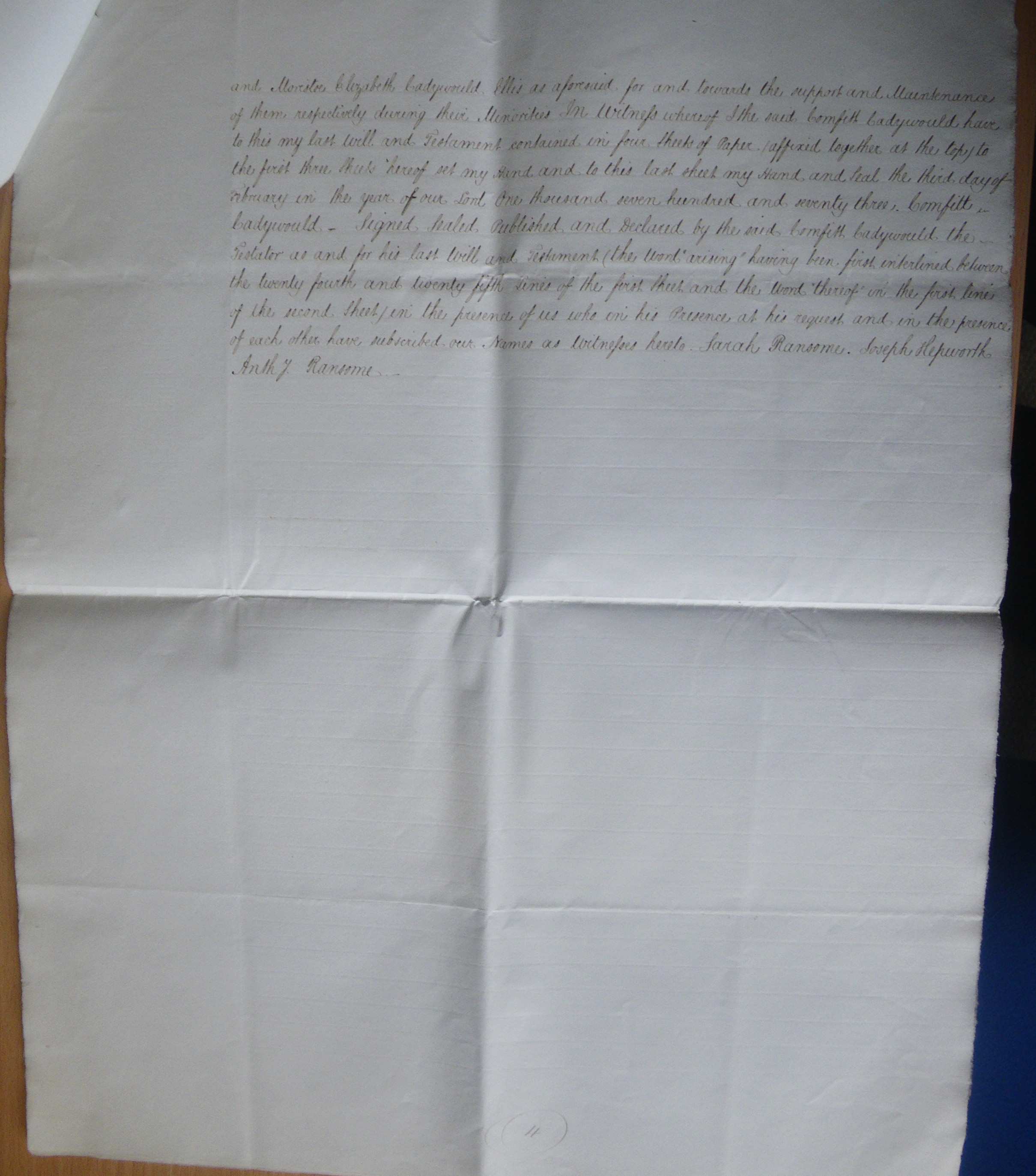 Comfitt's will (page 4)