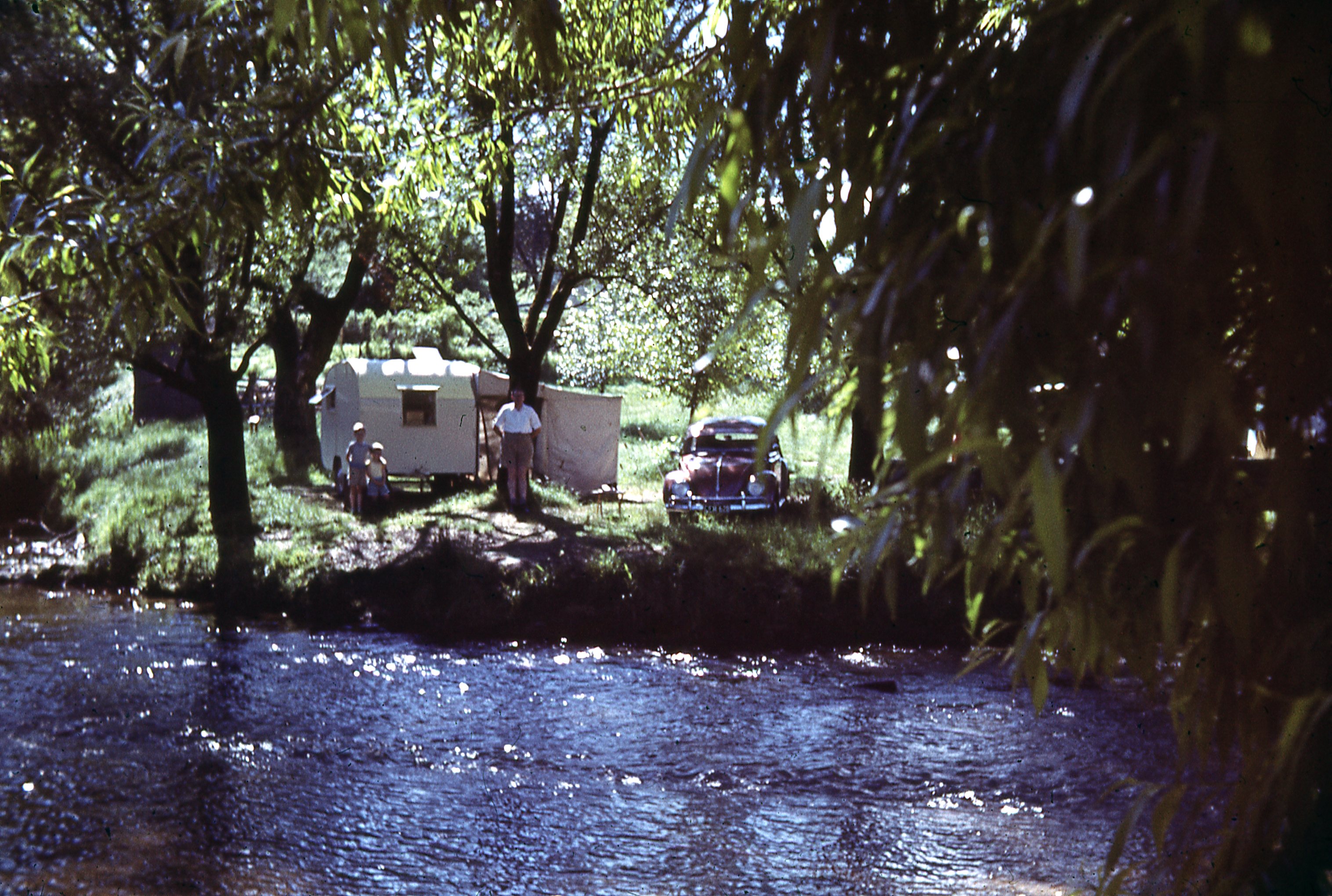 Roy, Paul and Graham at Ovens River, Bright, Victoria