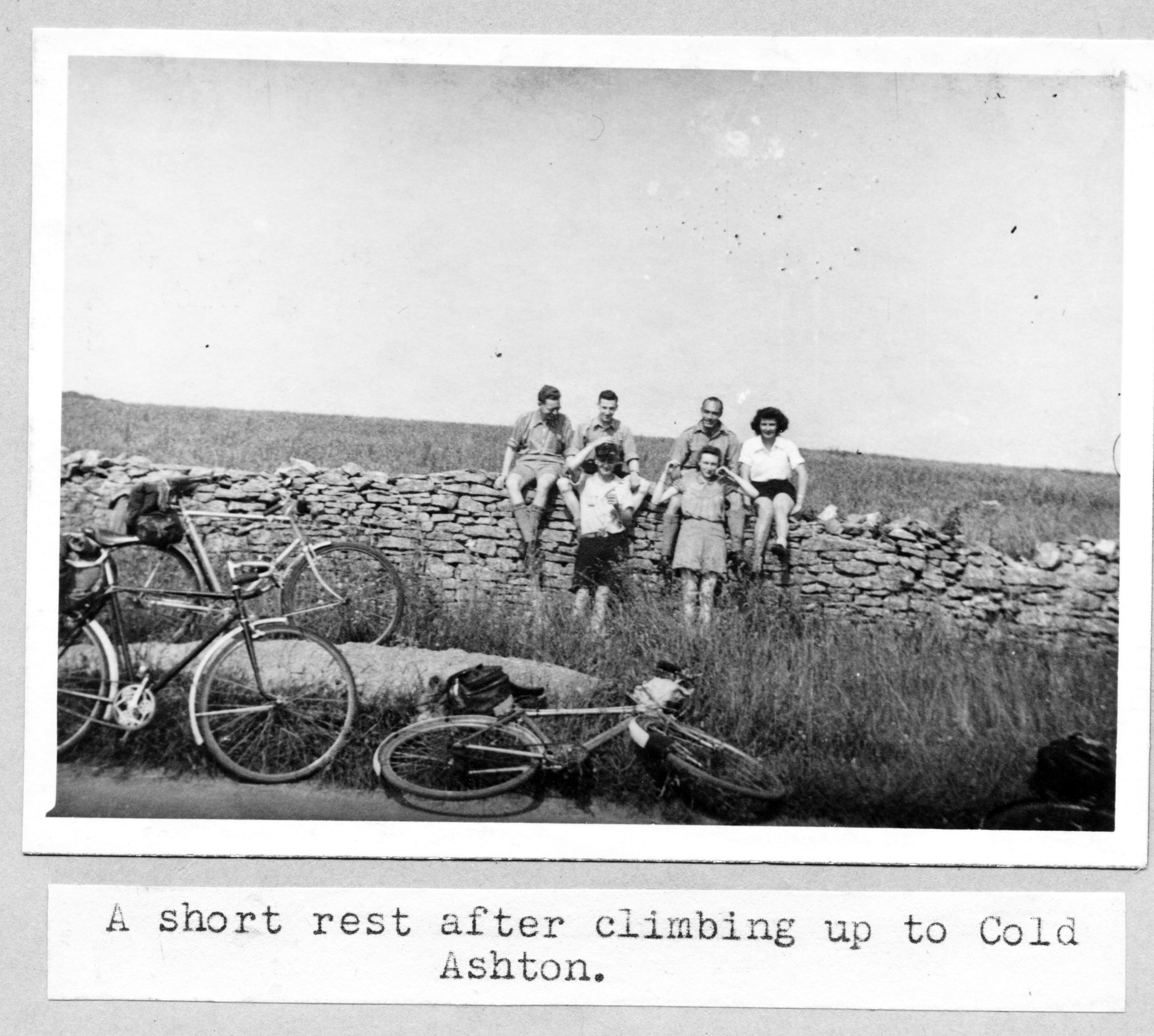 A short rest after climbing up to Cold Ashton