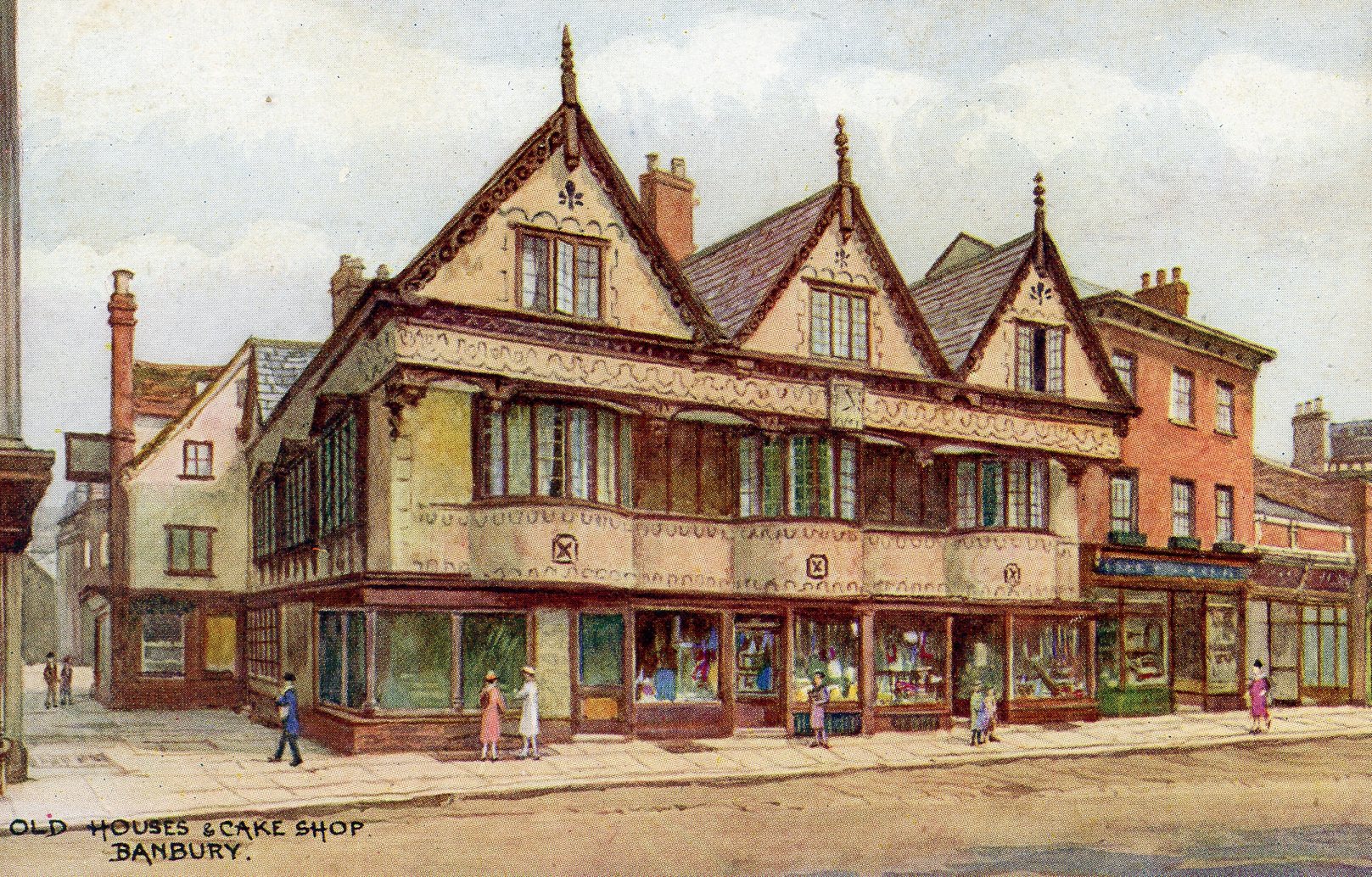 Old Houses & Cake Shop, Banbury, 1939