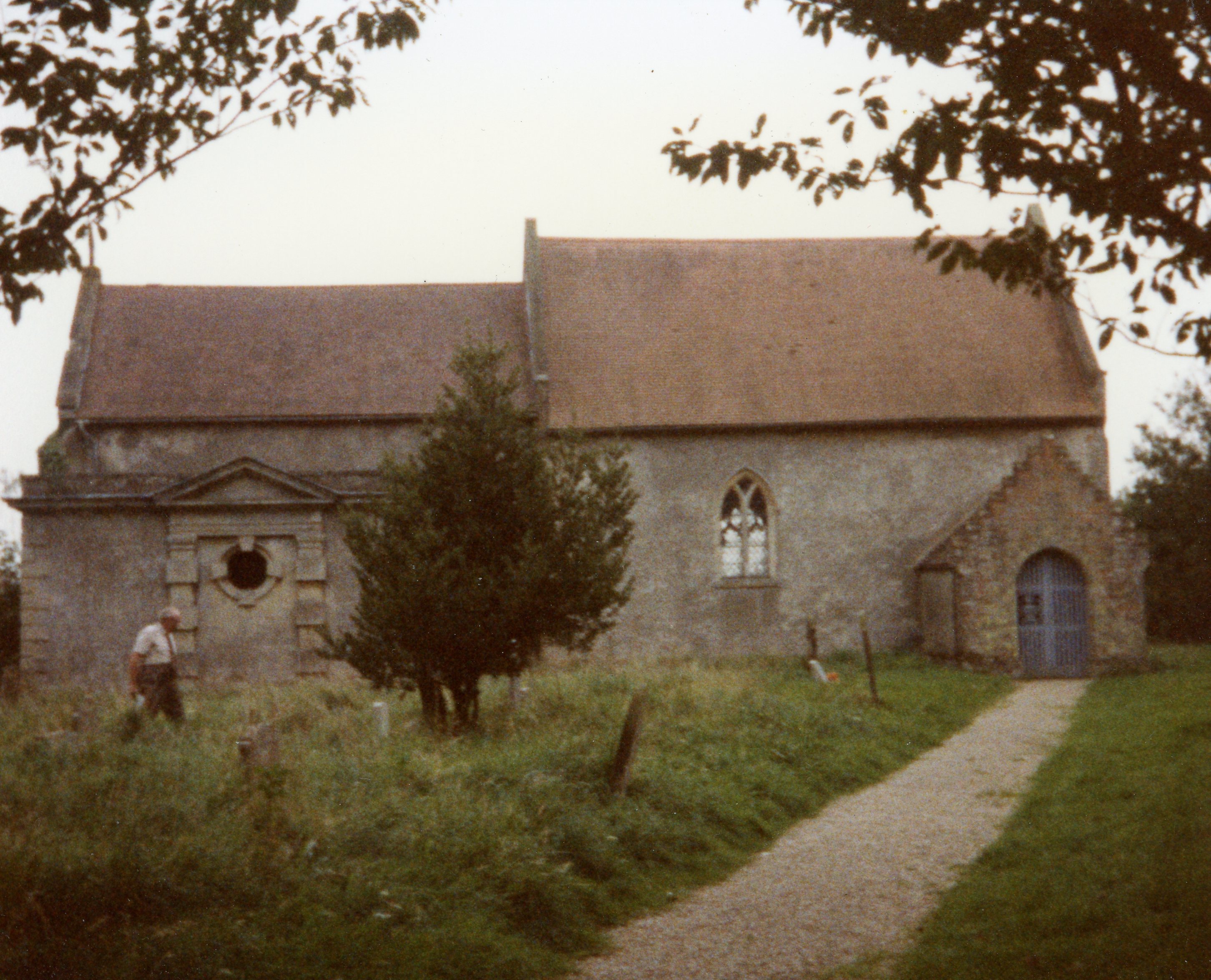 Roy Spurgeon in the churchyard, St Peter's Church, Little Ellingham