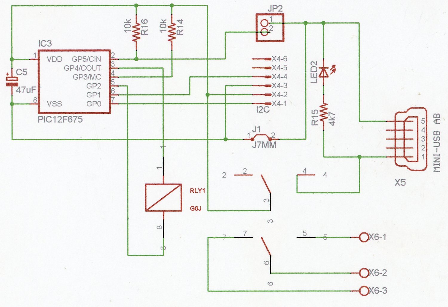 Relay circuit, with I2C interface
