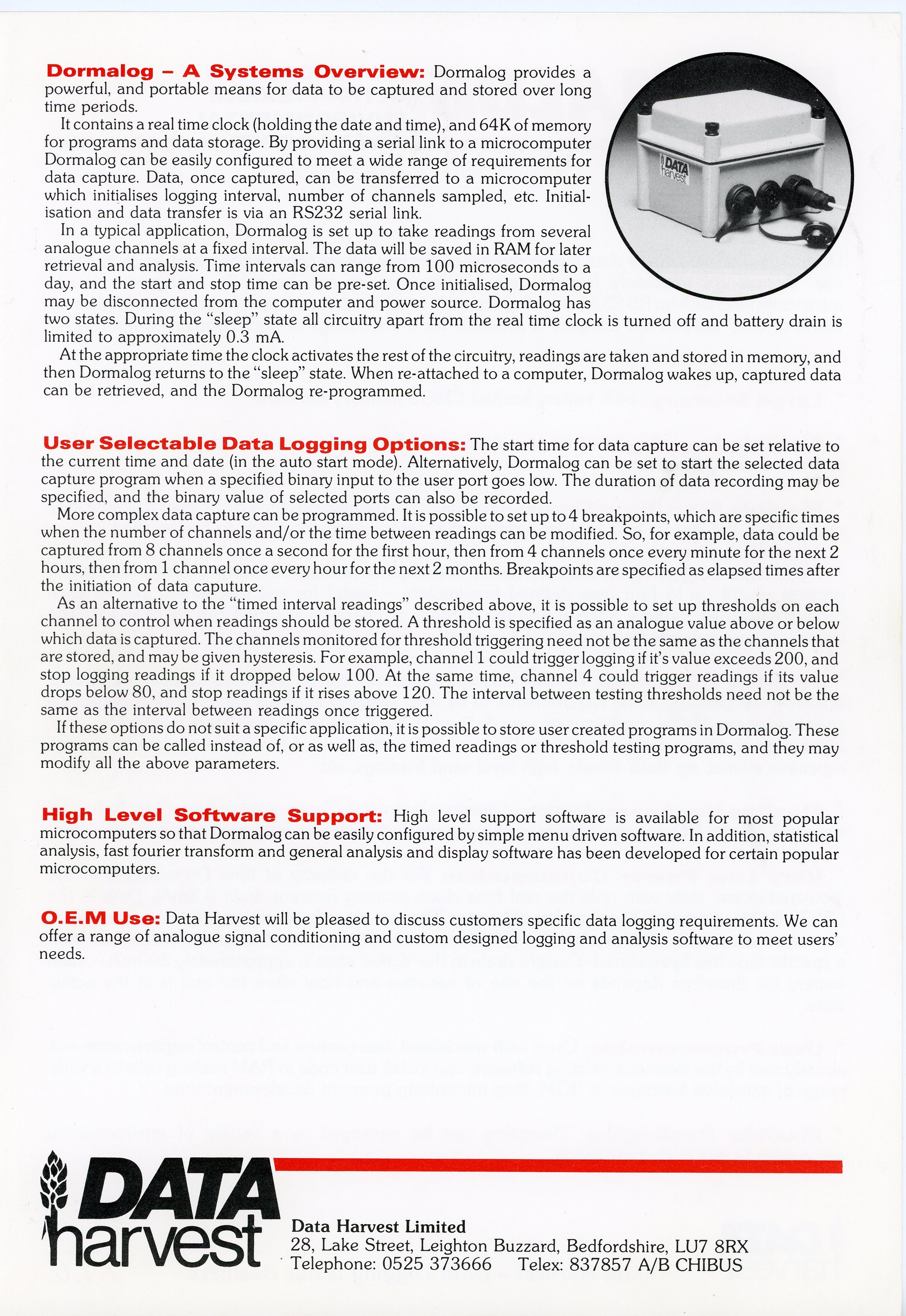 Dormalog brochure from Data Harvest, page 2