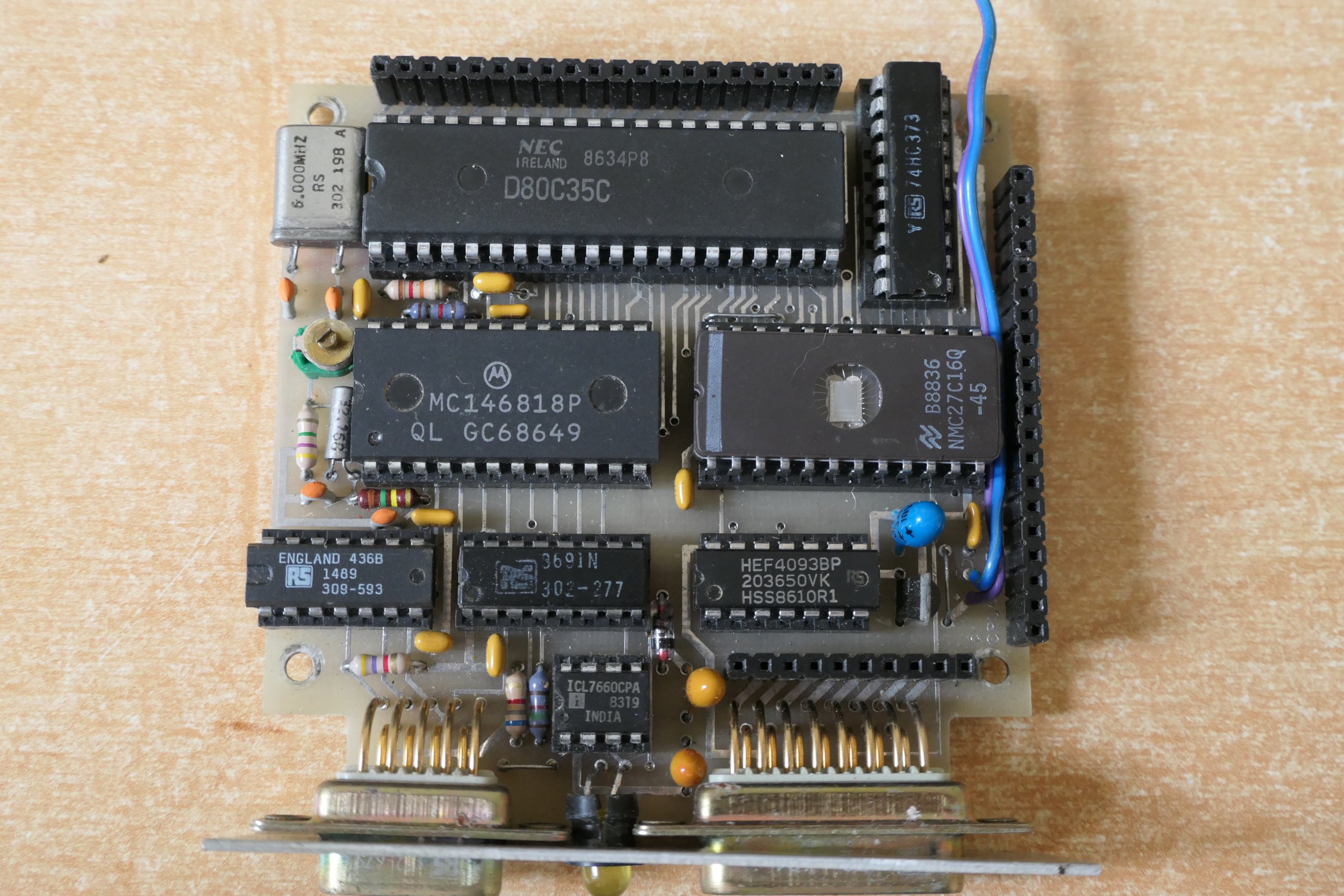 Databox bottom PCB with CPU, EPROM, & RTC