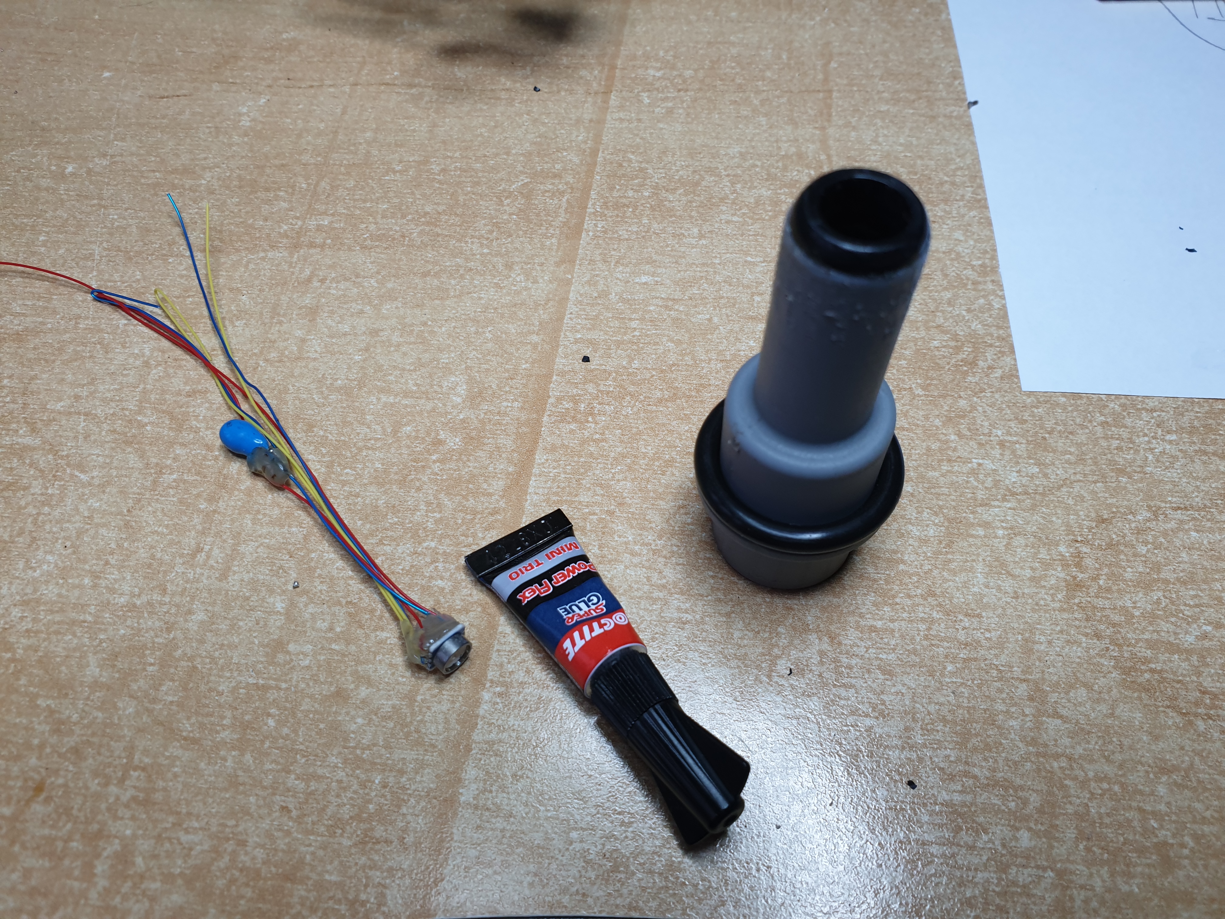 Black insert superglued into spigot reducer