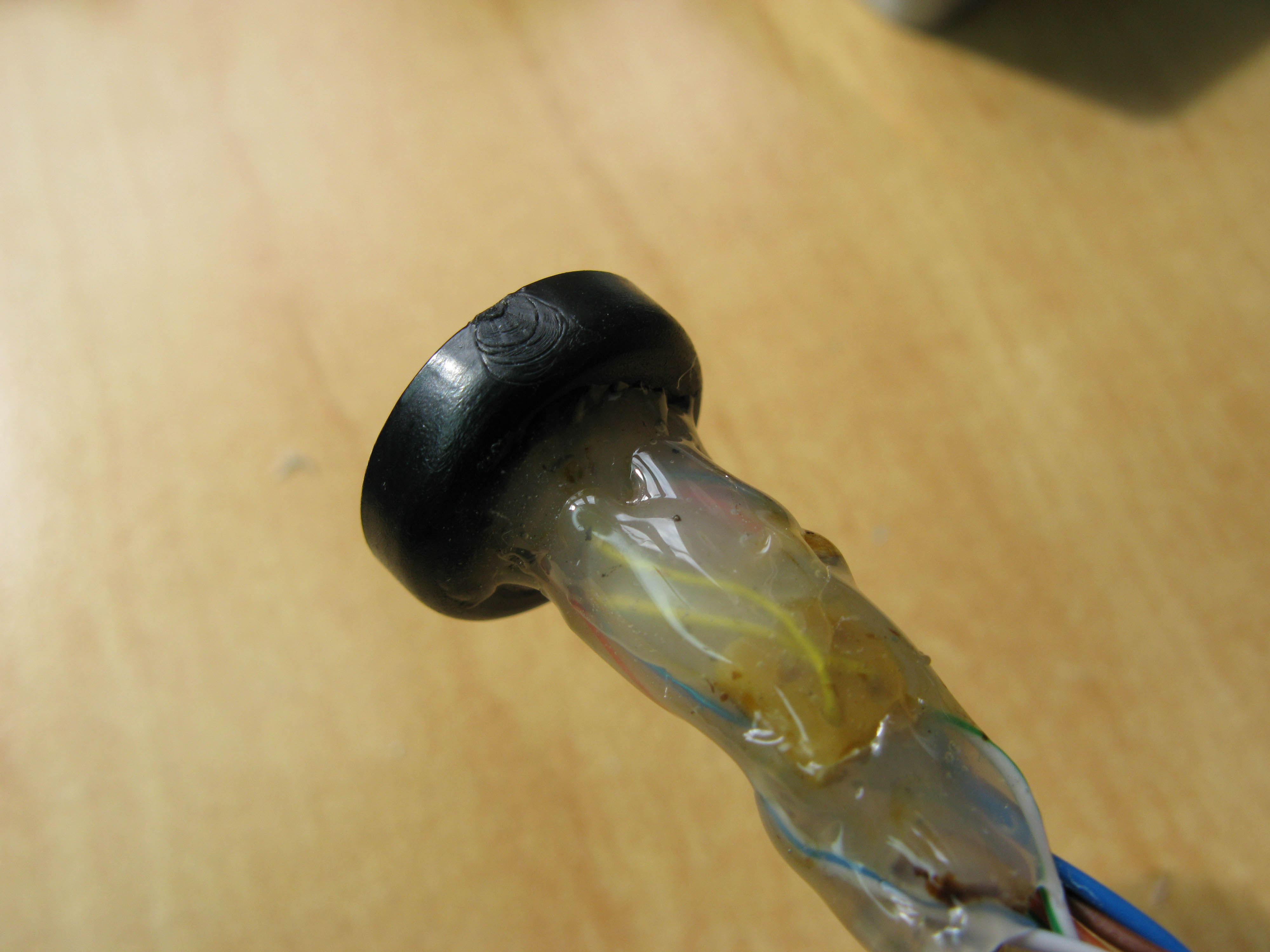 Encapsulated in hot glue