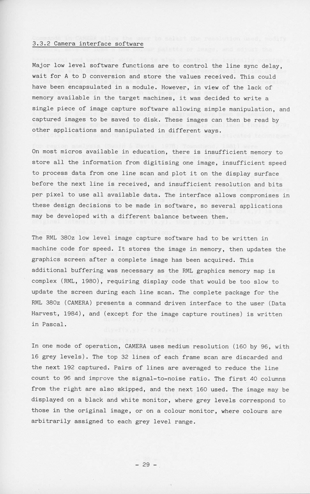 VCI software description (from Paul's 1985 MSc report)