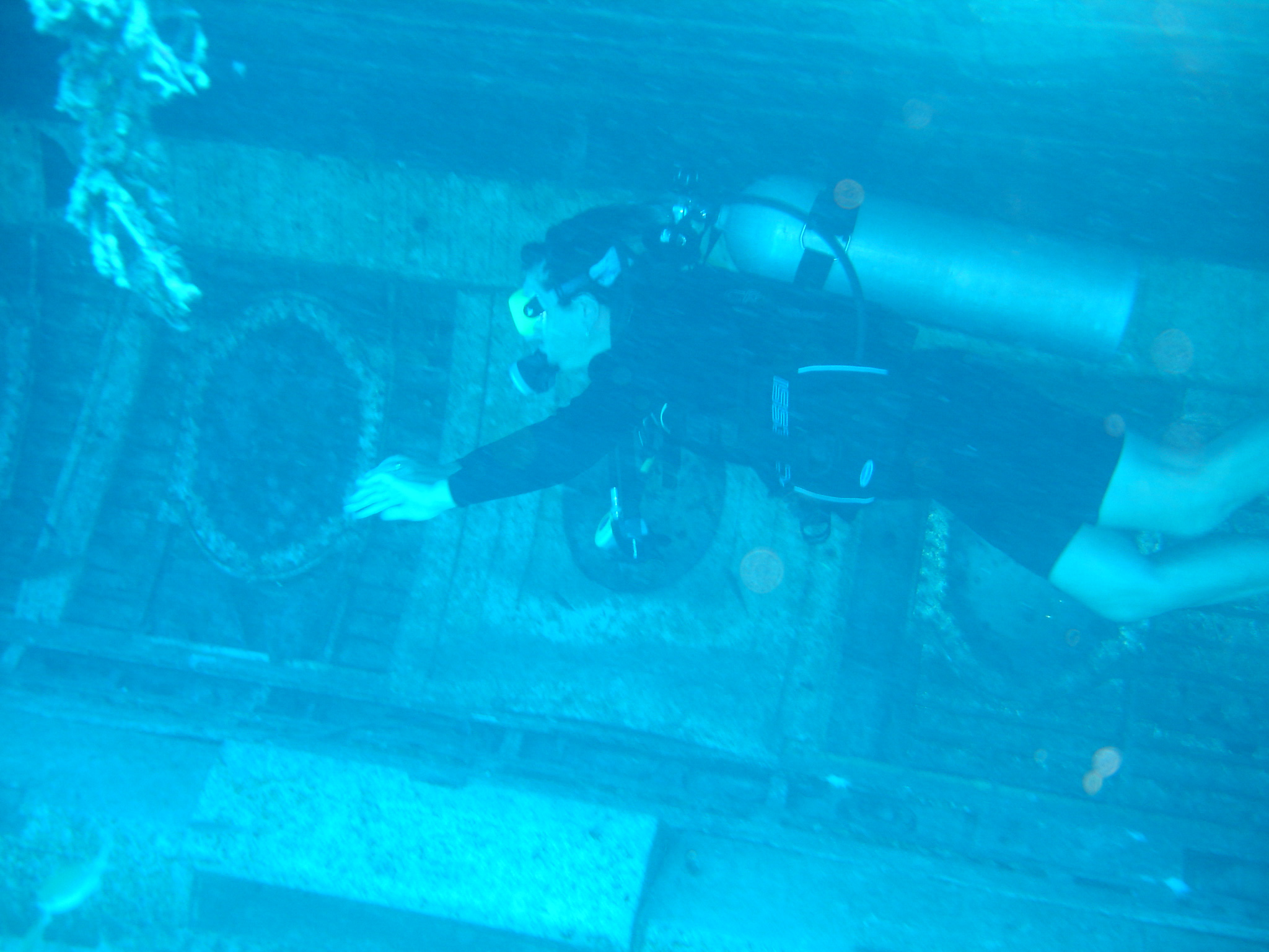 Irina inside aeroplane wreck