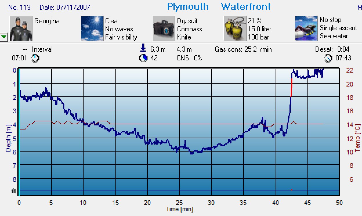Dive 113 profile Dive 113 profile