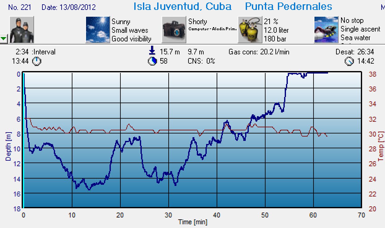 Dive 221 profile Dive 221 profile