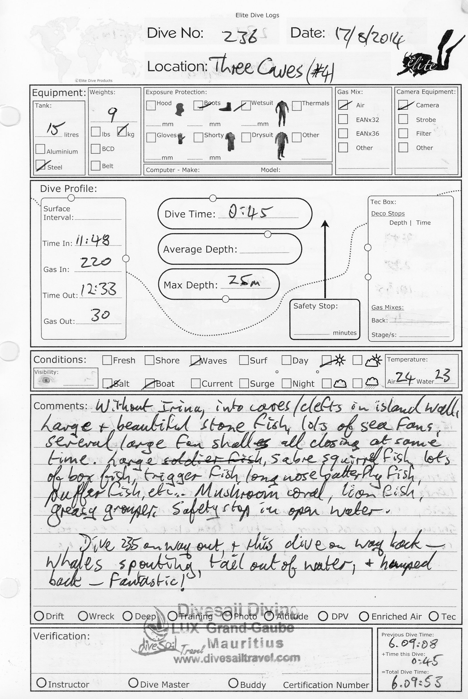 Dive 236 log Dive 236 log