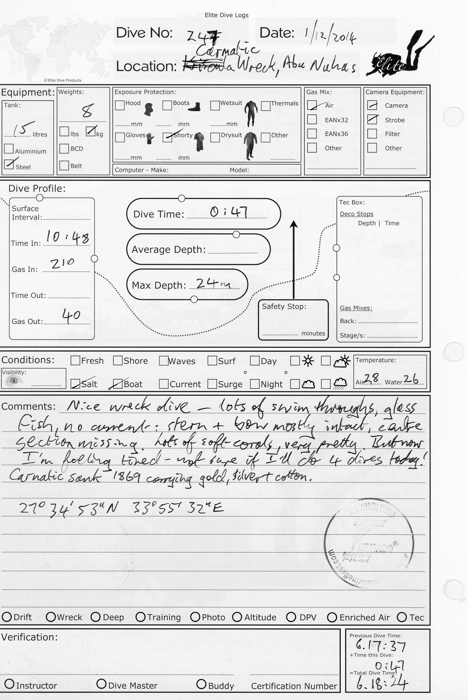 Dive 247 log