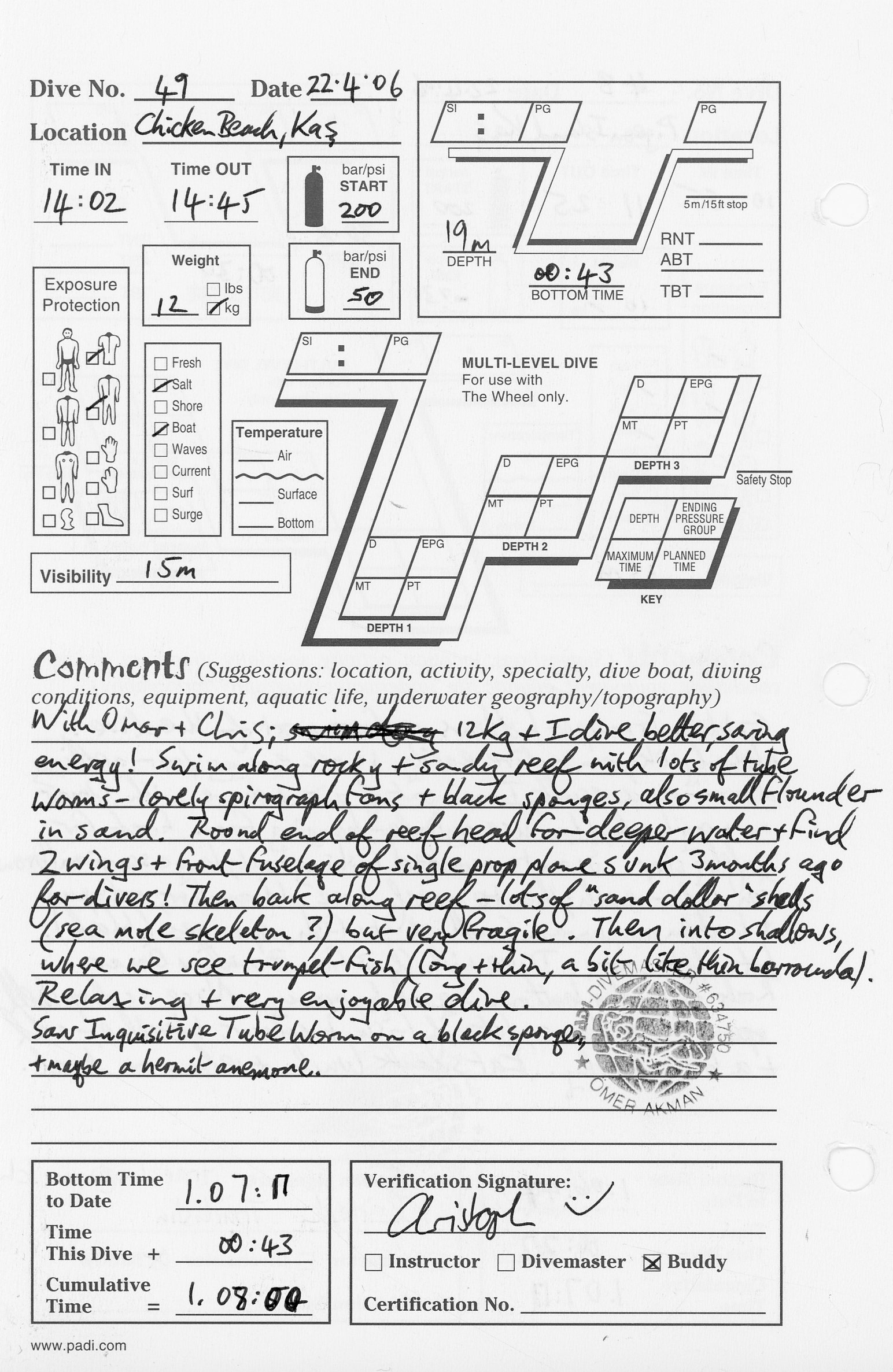 Dive 49 log