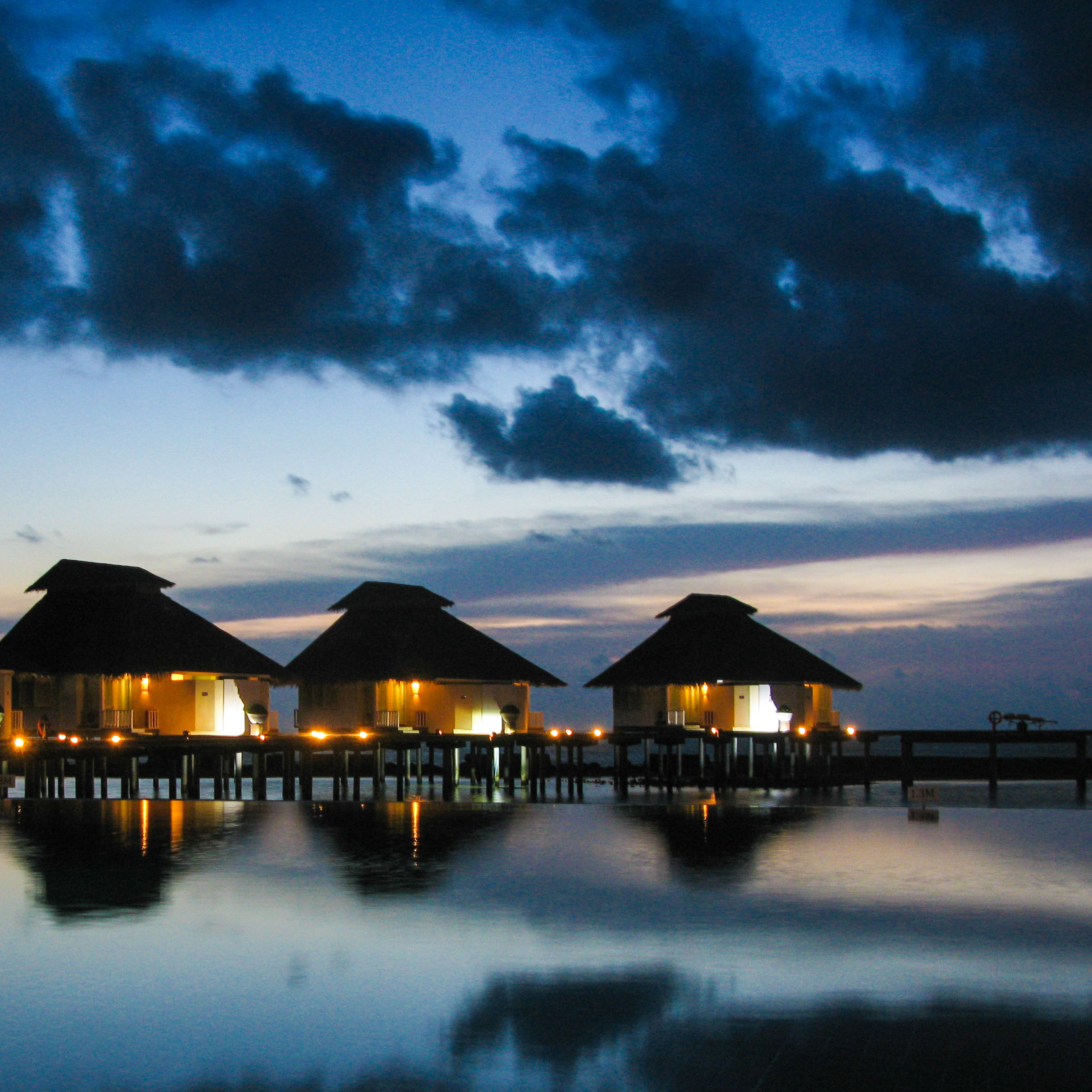 Our Water Bungalow at Ellaidhoo (left)